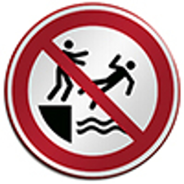 ISO Safety Sign - No pushing into water
