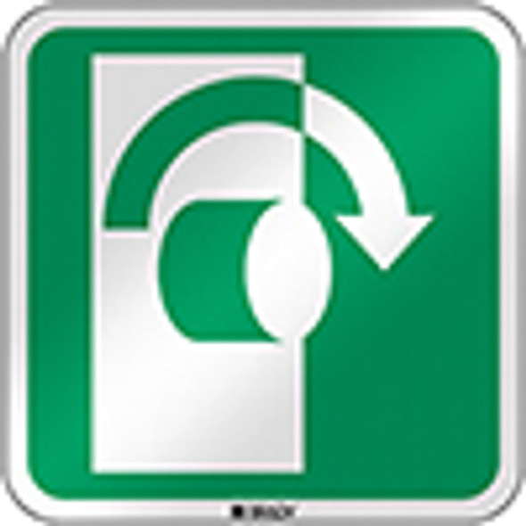 ISO Safety Sign - Turn clockwise to open