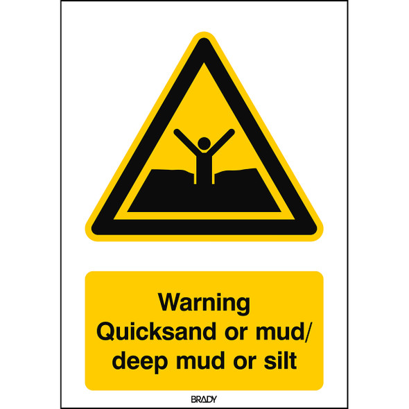 ISO Safety Sign - Warning Quicksand or mud/deep mud or silt