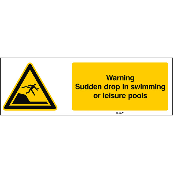 ISO Safety Sign - Warning Sudden drop in swimming or leisure pools