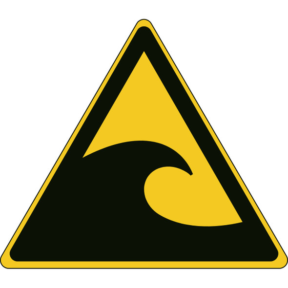 ISO Safety Sign - Warning Tsunami hazard zone