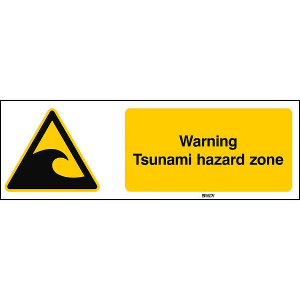 ISO Safety Sign - Warning Tsunami hazard zone