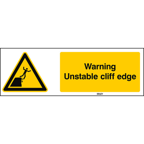 ISO Safety Sign - Warning Unstable cliff edge