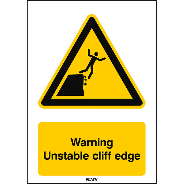 ISO Safety Sign - Warning Unstable cliff edge