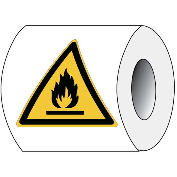 ISO Safety Sign - Warning: Flammable materials