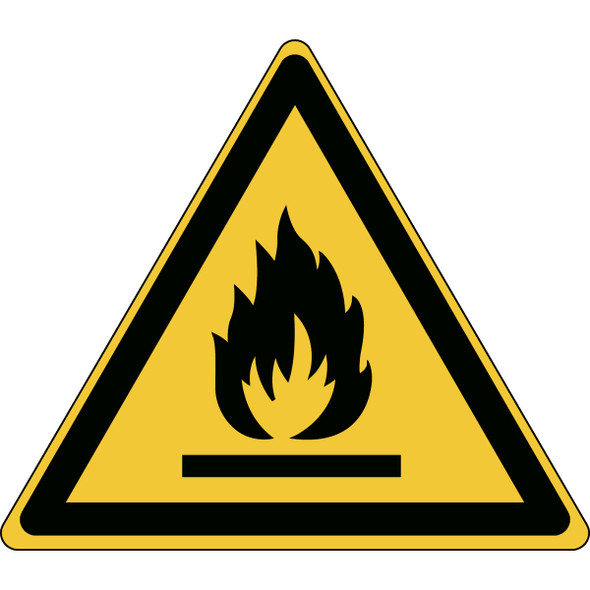 ISO Safety Sign - Warning: Flammable materials