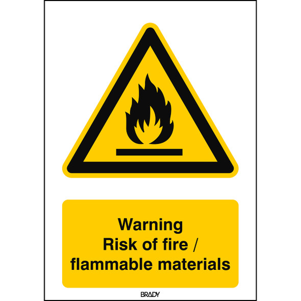 ISO Safety Sign - Warning: Flammable materials