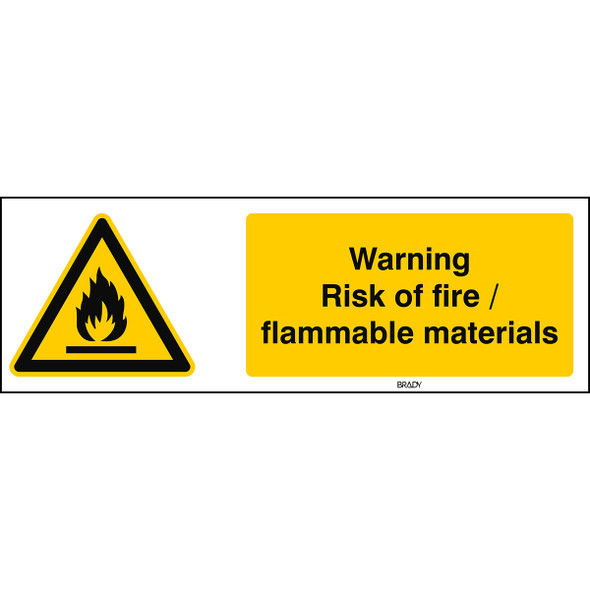ISO Safety Sign - Warning: Flammable materials