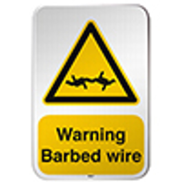 ISO Safety Sign - Warning; Barbed wire
