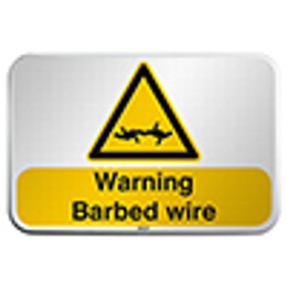 ISO Safety Sign - Warning; Barbed wire