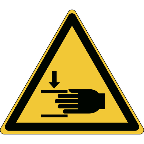 ISO Safety Sign - Warning; Crushing of hands
