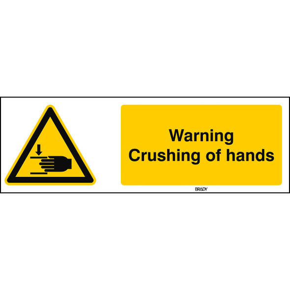 ISO Safety Sign - Warning; Crushing of hands