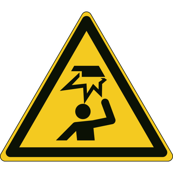 ISO Safety Sign - Warning; Overhead obstacles