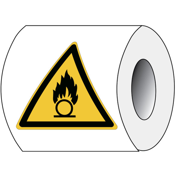 ISO Safety Sign - Warning; Oxidizing substance