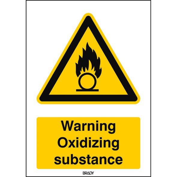 ISO Safety Sign - Warning; Oxidizing substance