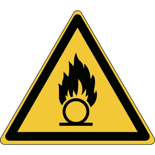 ISO Safety Sign - Warning; Oxidizing substance