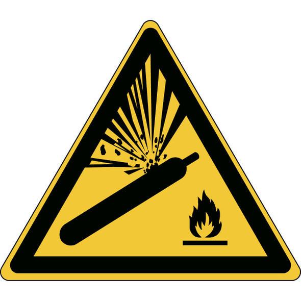 ISO Safety Sign - Warning; Pressurized cylinder