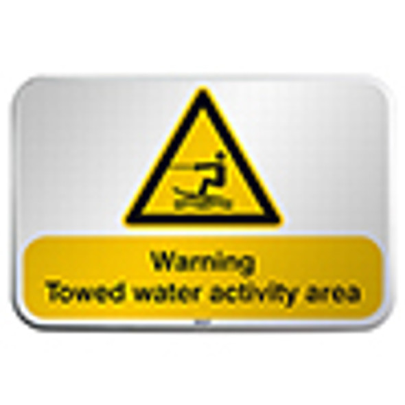 ISO Safety Sign - Warning; Towed water activity area