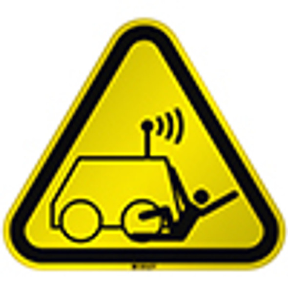 ISO Safety Sign Warning Run over by remote operator controlled machine