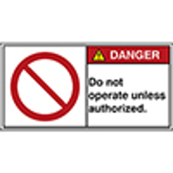 ISO Safety Signn - Do not operate unless authorized.