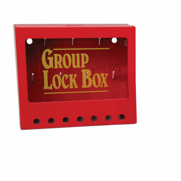 Metal wall-mounted group lockout boxes