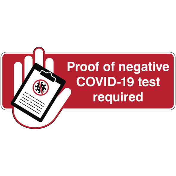 Proof of negative COVID 19 test required