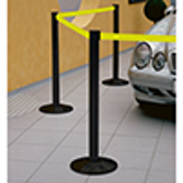 Retractable Barrier Belt - 3.5 Metres with Black Posts