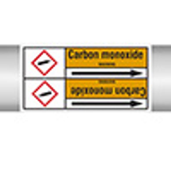 Roll form linerless Pipe Markers, with pictograms - Gas - Carbon monoxide