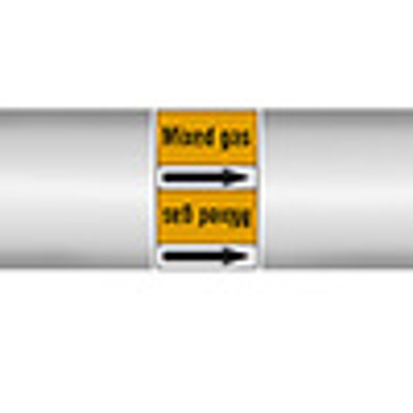 Roll form linerless Pipe Markers, with pictograms - Gas - Mixed gas