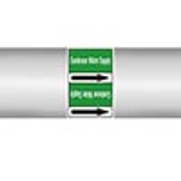 Roll form linerless Pipe Markers, without pictograms - Water - Condenser water supply