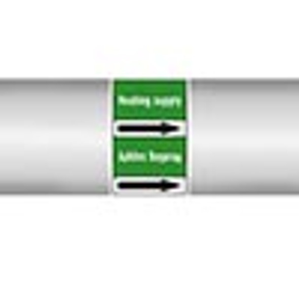 Roll form linerless Pipe Markers, without pictograms - Water - Heating supply