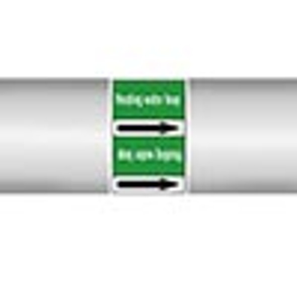 Roll form linerless Pipe Markers, without pictograms - Water - Heating water loop