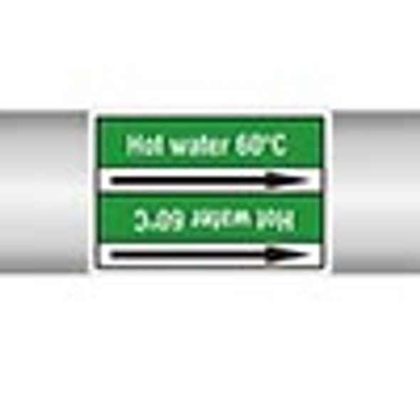 Roll form linerless Pipe Markers, without pictograms - Water - Hot water 60°C