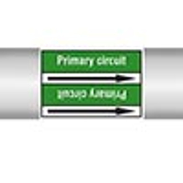 Roll form linerless Pipe Markers, without pictograms - Water - Primary circuit