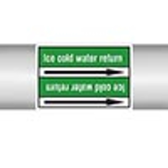 Roll form linerless Pipe Markers, without pictograms - Water - Recycled hot water