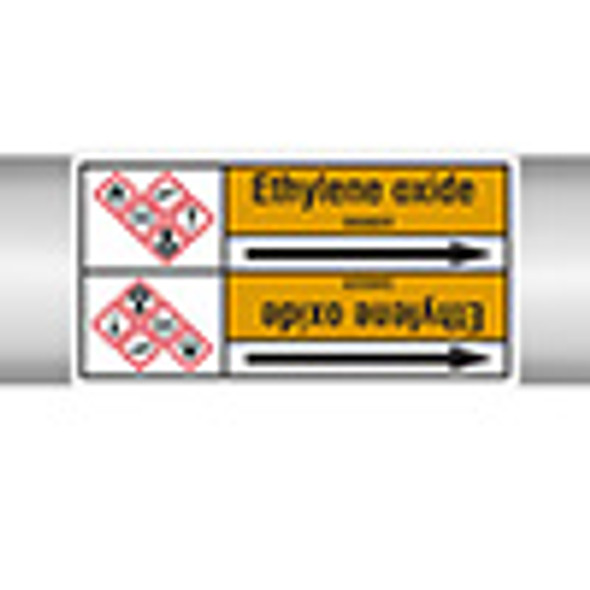 Roll form Pipe Markers with liner, with pictograms - Gas - Ethylene oxide