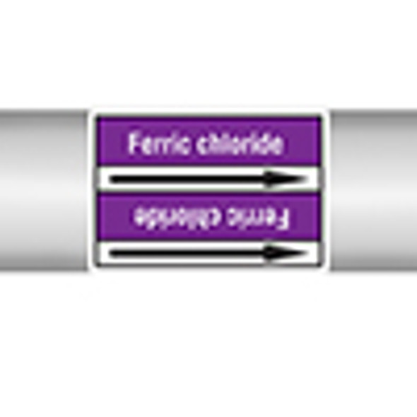 Roll form Pipe Markers with liner, without pictograms - Acids & Alkalis - Ferric chloride