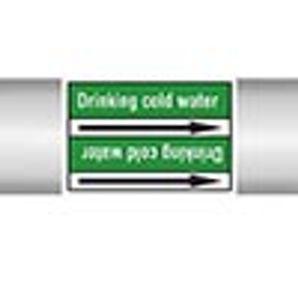 Roll form Pipe Markers with liner, without pictograms - Water - Drinking cold water