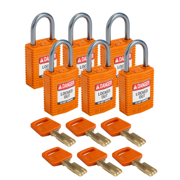 SafeKey Compact Nylon Lockout Padlocks with Alumium Shackle