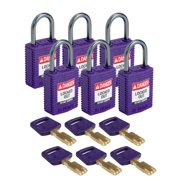 SafeKey Compact Nylon Lockout Padlocks with Alumium Shackle