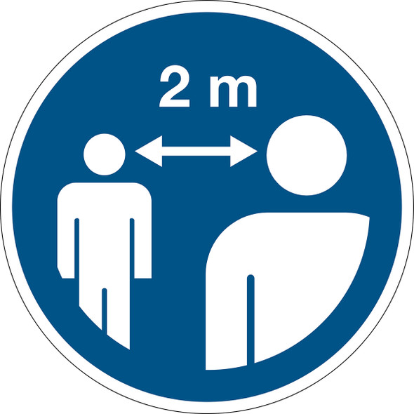 Safety Sign - Keep a safe distance of at least 2 metres