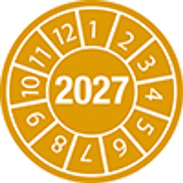 Tamper-evident Inspection Date Labels Year 2027