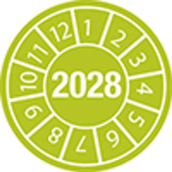 Tamper-evident Inspection Date Labels Year 2028