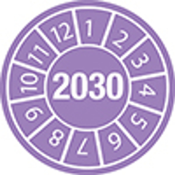 Tamper-evident Inspection Date Labels Year 2030