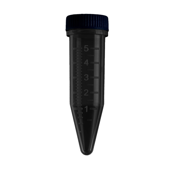 5mL Screw-cap MacroTube®, sterile, w/ attached screw caps in foam racks, Opaque Black, 500/cs