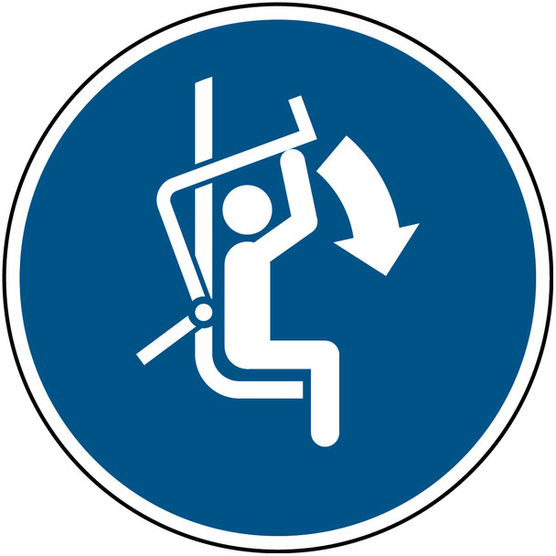 Close safety bar of chairlift - ISO 7010