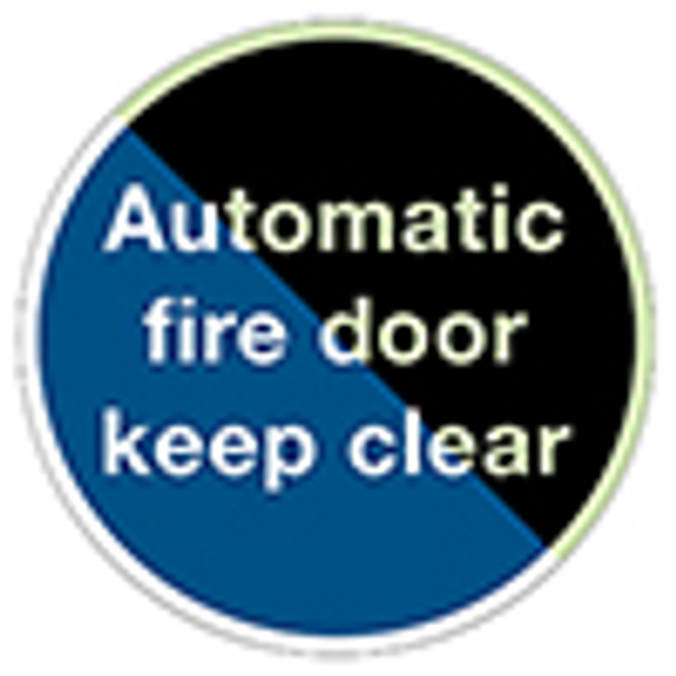 Glow-in-the-dark safety sign - Automatic fire door keep clear