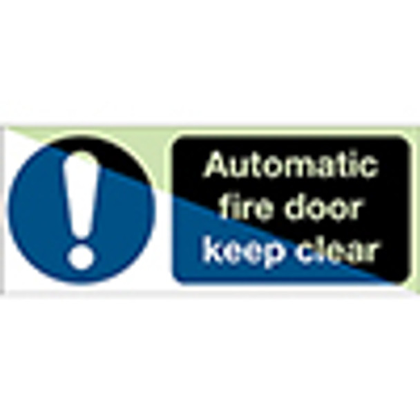 Glow-in-the-dark safety sign - Automatic fire door keep clear