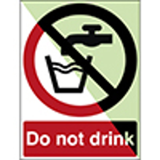 Glow-in-the-dark safety sign - Do not drink