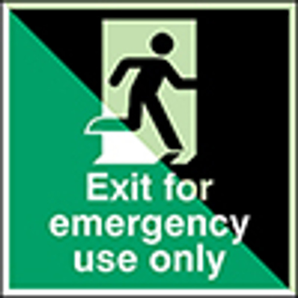 Glow-in-the-dark safety sign - Exit for emergency use only